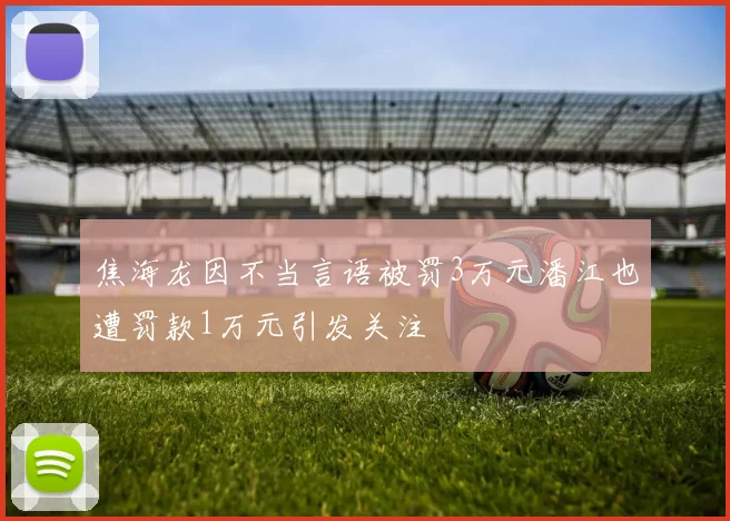 焦海龙因不当言语被罚3万元潘江也遭罚款1万元引发关注